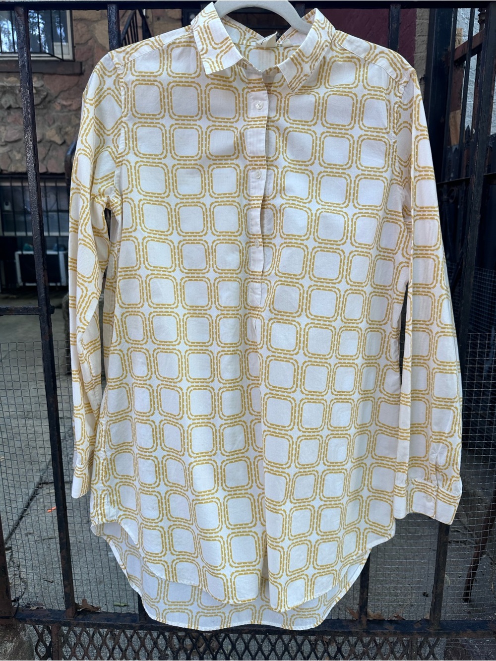 Orla Kiely for Uniqulo Cotton Geometric Print Button-Up Tunic size L
